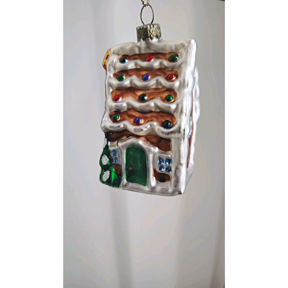 Thomas Pacconi Museum Series Gingerbread House Glass Christmas Ornament Vintage